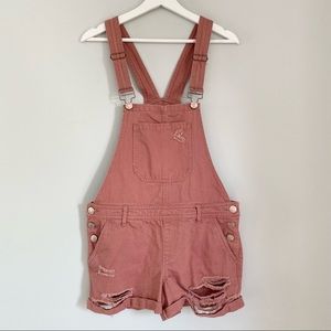 EUC Pink overall shorts